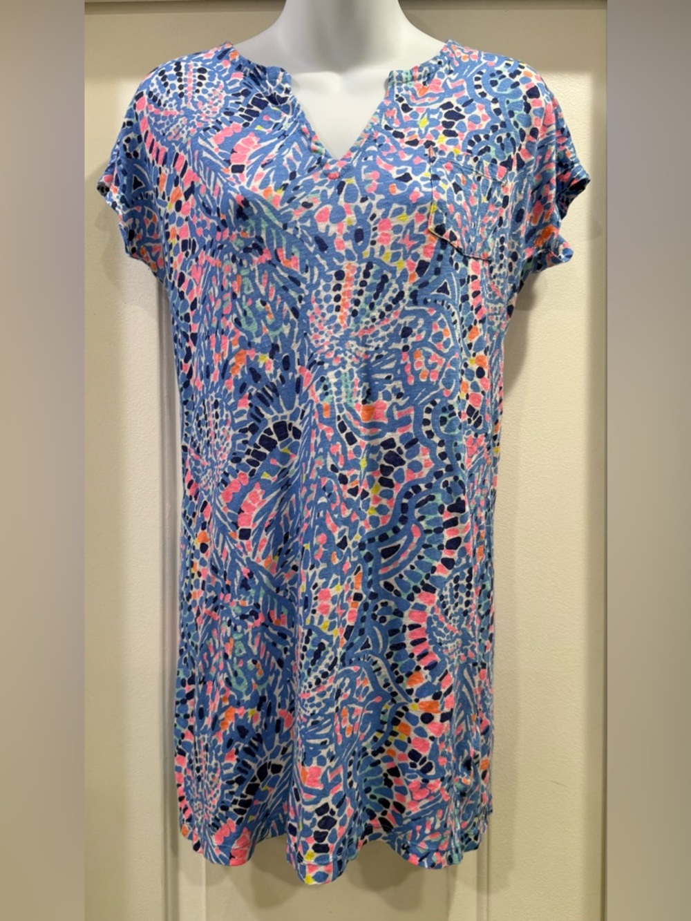Lilly Pulitzer Duval Tic Tac Tile 100% 
Linen Dress Size  XXS